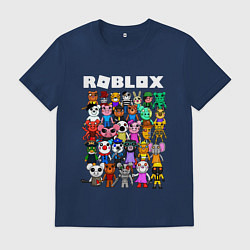 Футболка хлопковая мужская ROBLOX PIGGY, цвет: тёмно-синий