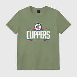 Футболка хлопковая мужская Los Angeles Clippers, цвет: авокадо