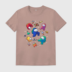 Футболка хлопковая мужская Among Us, цвет: пыльно-розовый