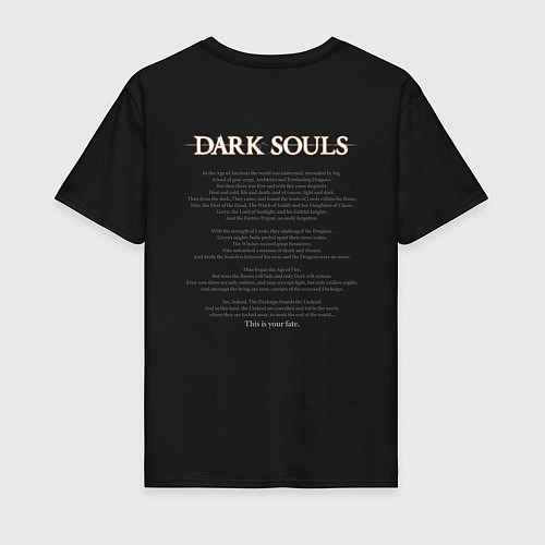 Мужская футболка Dark Souls рыцарь душа пепла / Черный – фото 2