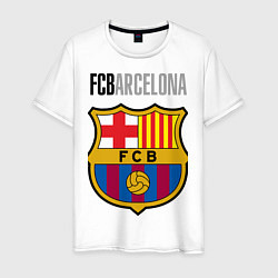 Футболка хлопковая мужская Barcelona FC, цвет: белый