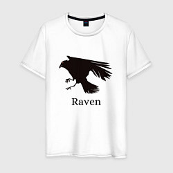 Футболка хлопковая мужская Raven, цвет: белый