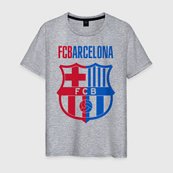 Футболка хлопковая мужская Barcelona FC, цвет: меланж