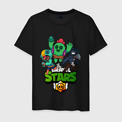 Футболка хлопковая мужская Brawl Stars, цвет: черный