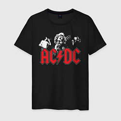 Футболка хлопковая мужская ACDC, цвет: черный