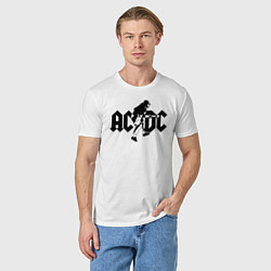 Футболка хлопковая мужская ACDC, цвет: белый — фото 2