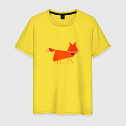 Футболка хлопковая мужская Рыжая лисичка, цвет: желтый