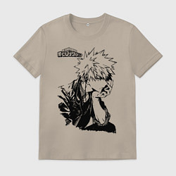 Футболка хлопковая мужская Моя геройская академия, цвет: миндальный