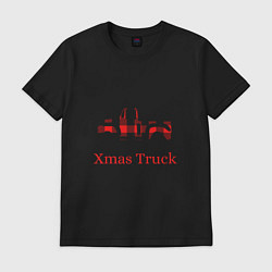 Футболка хлопковая мужская Xmas Truck, цвет: черный