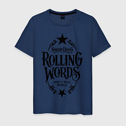 Футболка хлопковая мужская Snoop Dogg: Rolling Words, цвет: тёмно-синий