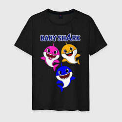 Футболка хлопковая мужская Baby Shark, цвет: черный