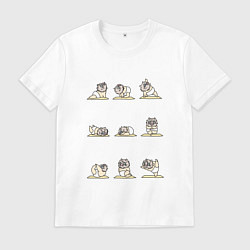 Футболка хлопковая мужская ЙОГА ОТ ИНОСКЕ, цвет: белый