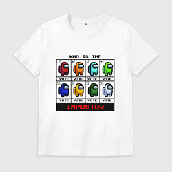 Футболка хлопковая мужская WHO IS THE IMPOSTOR Z, цвет: белый