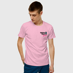 Футболка хлопковая мужская Dream Team logo цвета светло-розовый — фото 2