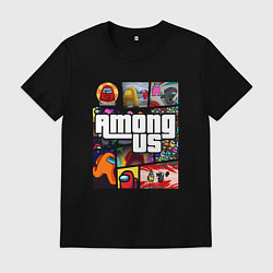 Футболка хлопковая мужская AMONG US GTA, цвет: черный