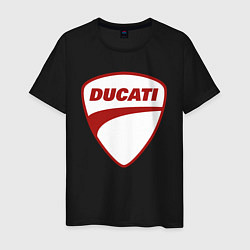 Футболка хлопковая мужская Ducati Logo Дукати Лого Z, цвет: черный