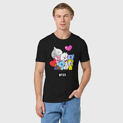 Футболка хлопковая мужская BT21, цвет: черный — фото 2