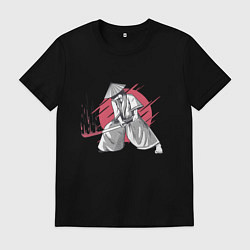 Футболка хлопковая мужская Катана Самурая, цвет: черный