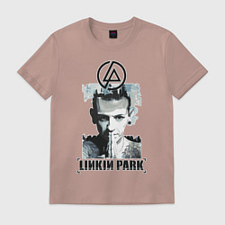 Футболка хлопковая мужская Linkin Park, цвет: пыльно-розовый