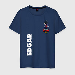 Футболка хлопковая мужская BRAWL STARS EDGAR, цвет: тёмно-синий
