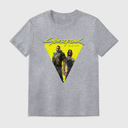 Футболка хлопковая мужская Cyberpunk 2077, цвет: меланж