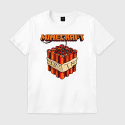 Футболка хлопковая мужская Minecraft, цвет: белый