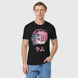 Футболка хлопковая мужская Re:Zero, Рам, цвет: черный — фото 2