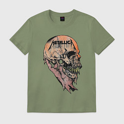 Футболка хлопковая мужская Metallica art 04, цвет: авокадо