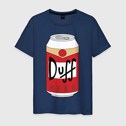 Футболка хлопковая мужская Duff Beer, цвет: тёмно-синий