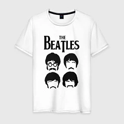 Футболка хлопковая мужская The Beatles Liverpool Four, цвет: белый