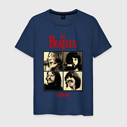 Футболка хлопковая мужская The Beatles LET IT BE, цвет: тёмно-синий
