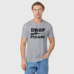 Футболка хлопковая мужская Drop Please, цвет: меланж — фото 2