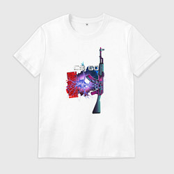 Футболка хлопковая мужская Counter Strike, цвет: белый