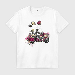 Футболка хлопковая мужская Рок-н-ролл, цвет: белый