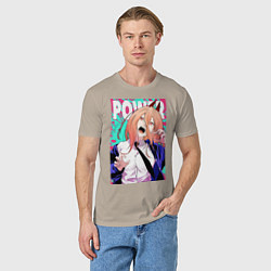 Футболка хлопковая мужская POWER CHAINSAW MAN ANIME, цвет: миндальный — фото 2