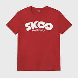 Футболка хлопковая мужская На скейте в бесконечность, цвет: красный