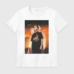 Футболка хлопковая мужская Lil Skies UFO, цвет: белый