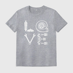 Футболка хлопковая мужская Автомеханику, цвет: меланж