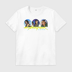 Футболка хлопковая мужская Cyberpunk 2077 8 Bit, цвет: белый