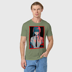 Футболка хлопковая мужская Макима человек бензопила Red, цвет: авокадо — фото 2