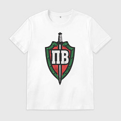 Футболка хлопковая мужская Пограничные войска, цвет: белый