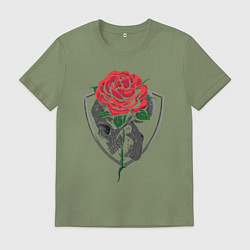 Футболка хлопковая мужская Skull&Rose, цвет: авокадо