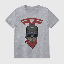 Футболка хлопковая мужская TESLA ТЕСЛА Z, цвет: меланж
