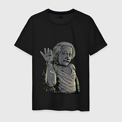 Футболка хлопковая мужская Эйнштейн сыпет формулами, цвет: черный