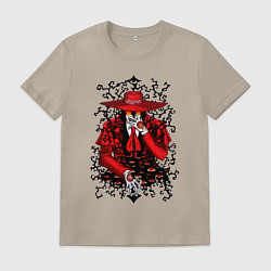 Футболка хлопковая мужская Hellsing Хеллсинг, цвет: миндальный