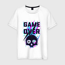 Футболка хлопковая мужская Game Over, цвет: белый