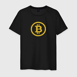 Футболка хлопковая мужская Bitcoin, цвет: черный