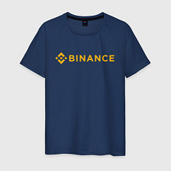 Футболка хлопковая мужская BINANCE БИНАНС БИРЖА, цвет: тёмно-синий