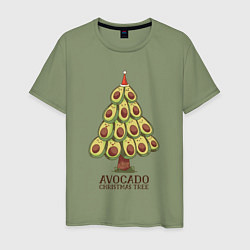 Футболка хлопковая мужская Avocado Christmas Tree, цвет: авокадо