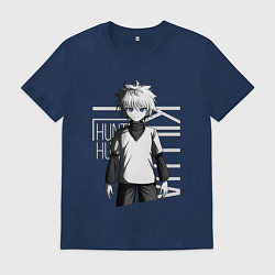 Футболка хлопковая мужская Киллуа Золдик, цвет: тёмно-синий